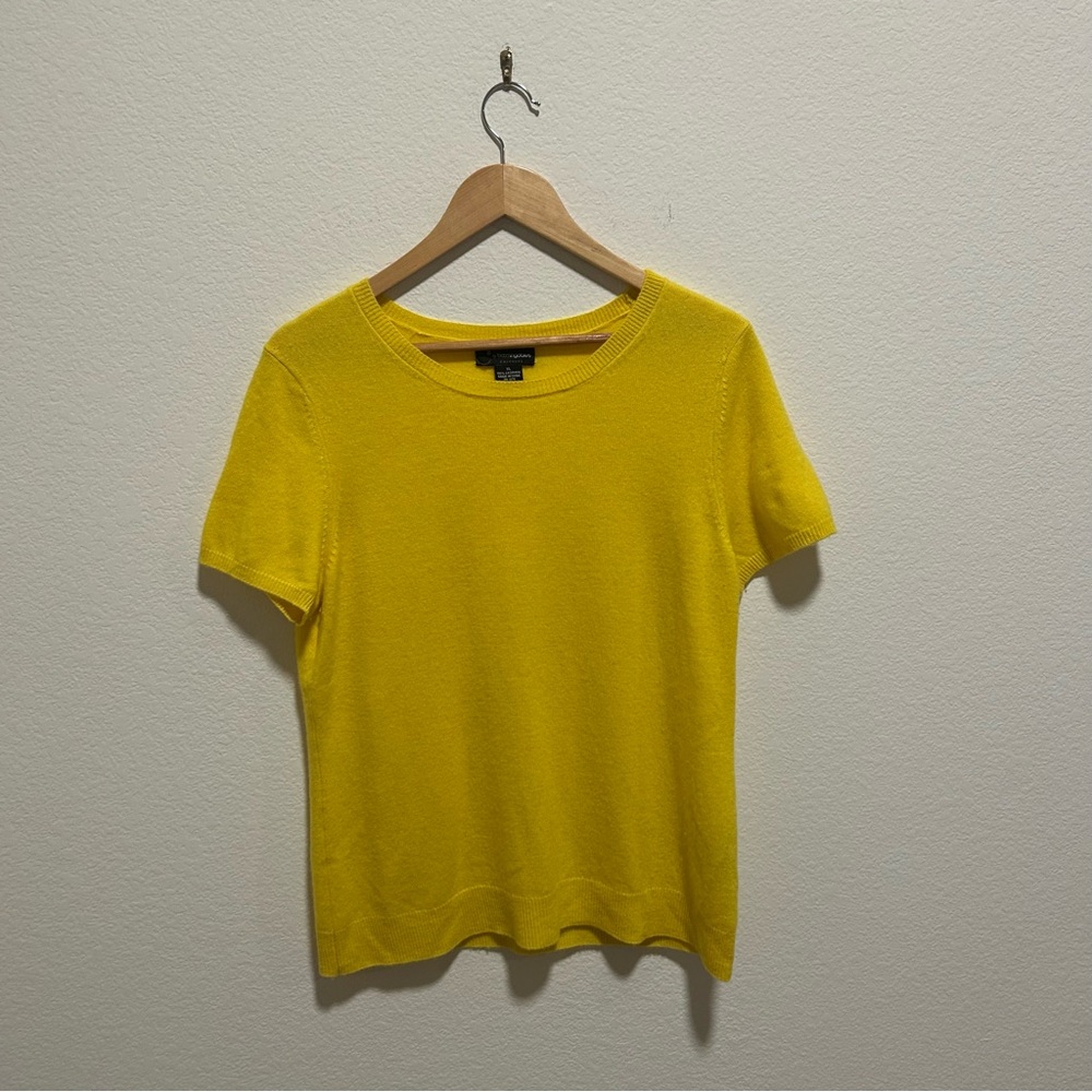 Bloomingdale's Vibrant Yellow Casere Short Sleeve Tee